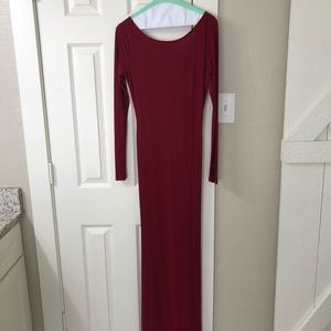 Long burgundy dress